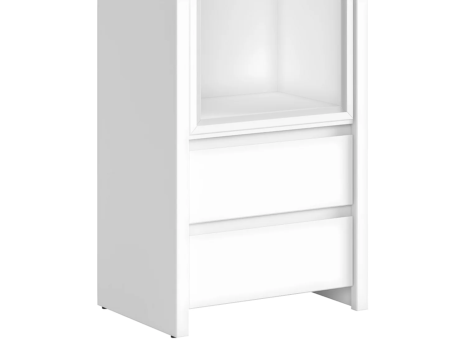 Soren 1-deurs vitrinekast met 2 lades Wit