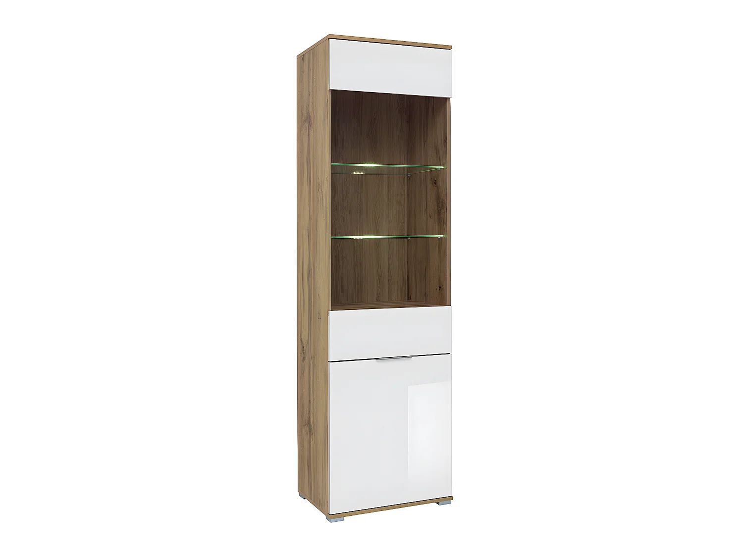 Vitrine 2 portes Selma Blanc et Bois