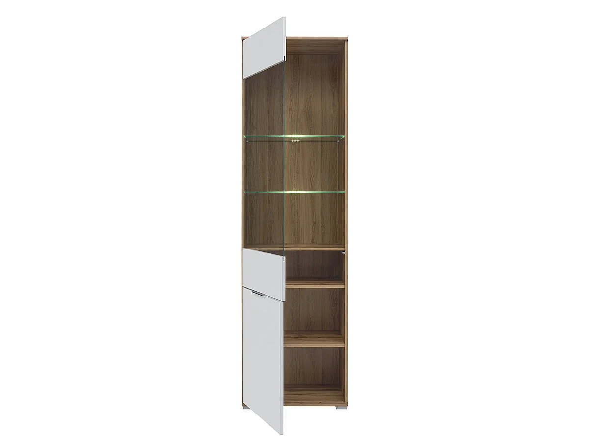 Vitrine 2 portes Selma Blanc et Bois