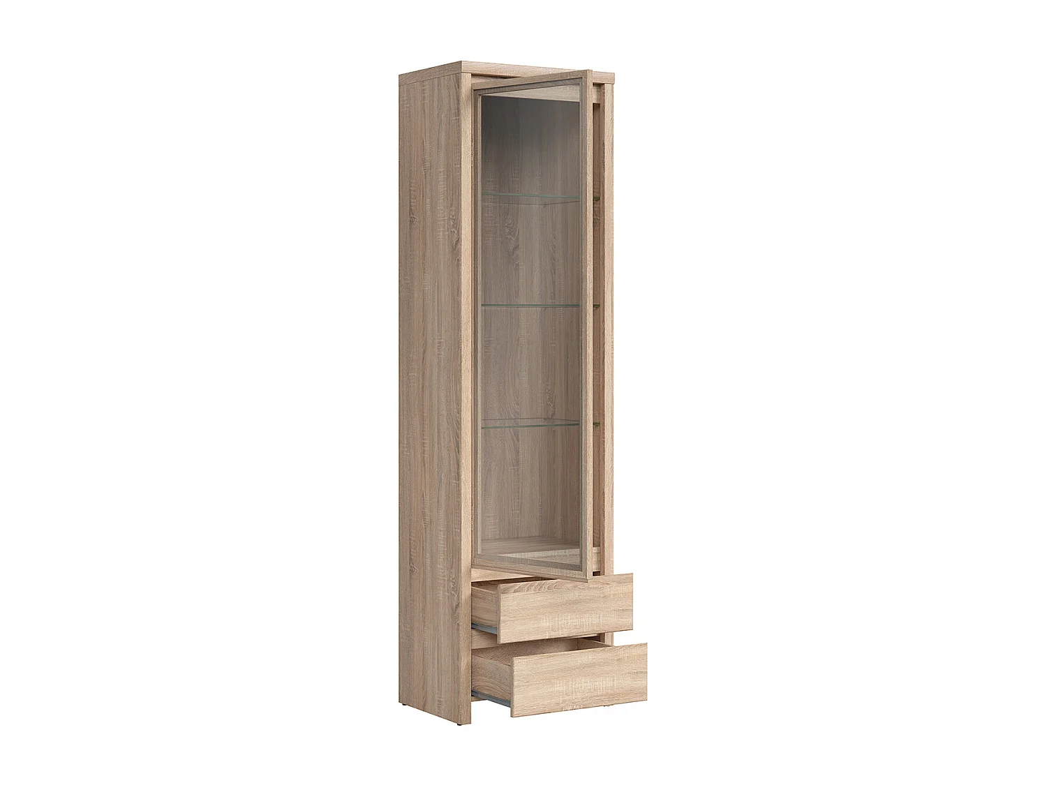 Vitrina 1 puerta 2 cajones Soren Madera