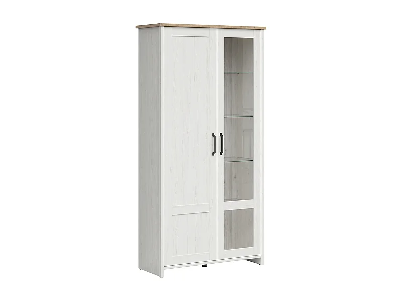Vitrina 2 puertas Aksel Blanco y Madera