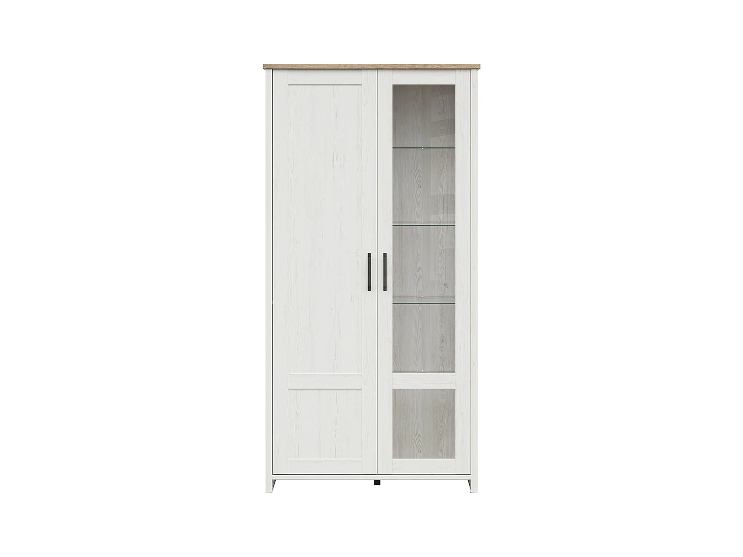 Vaisselier 2 portes Aksel Blanc et Bois
