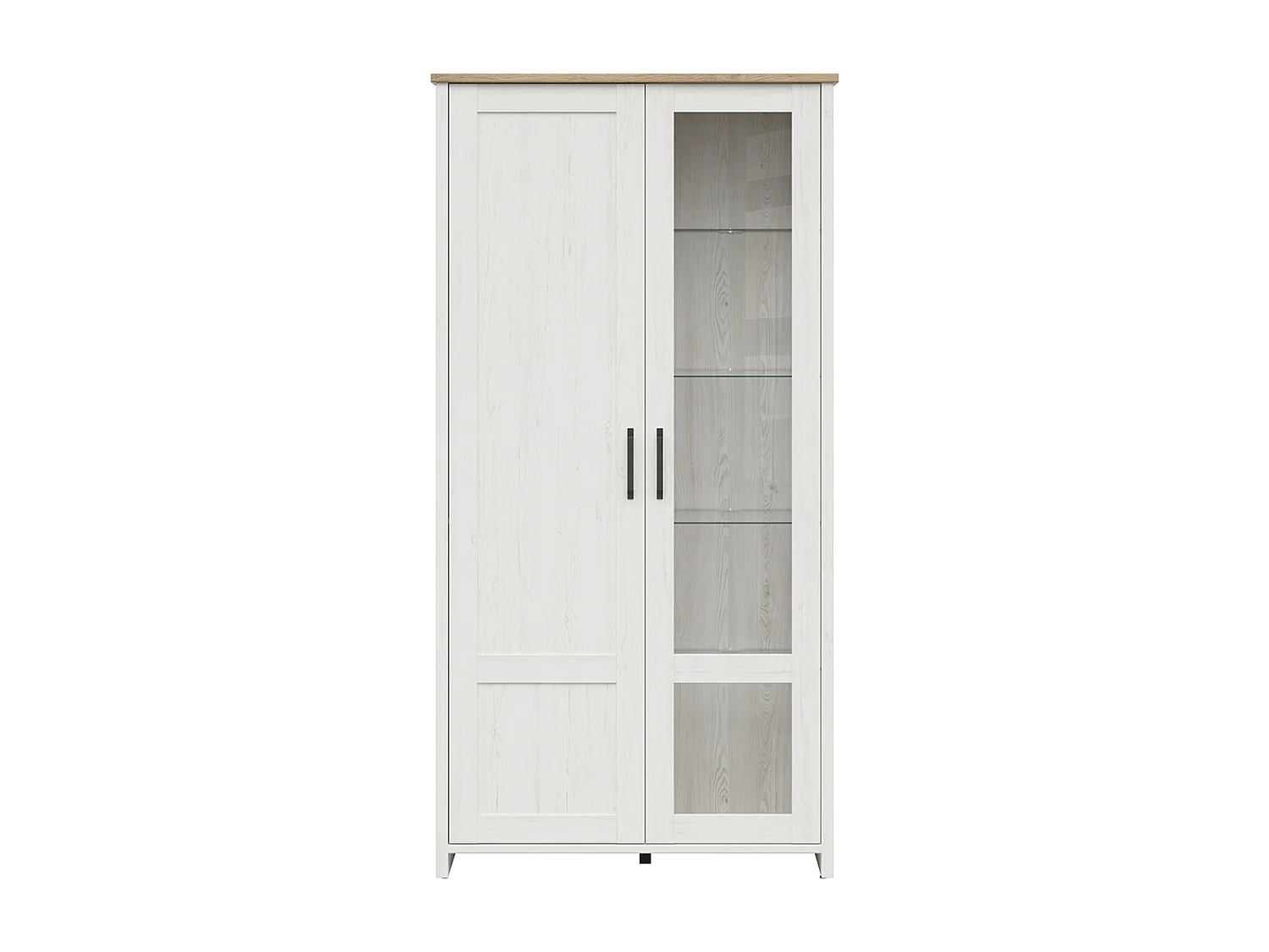 Vaisselier 2 portes Aksel Blanc et Bois