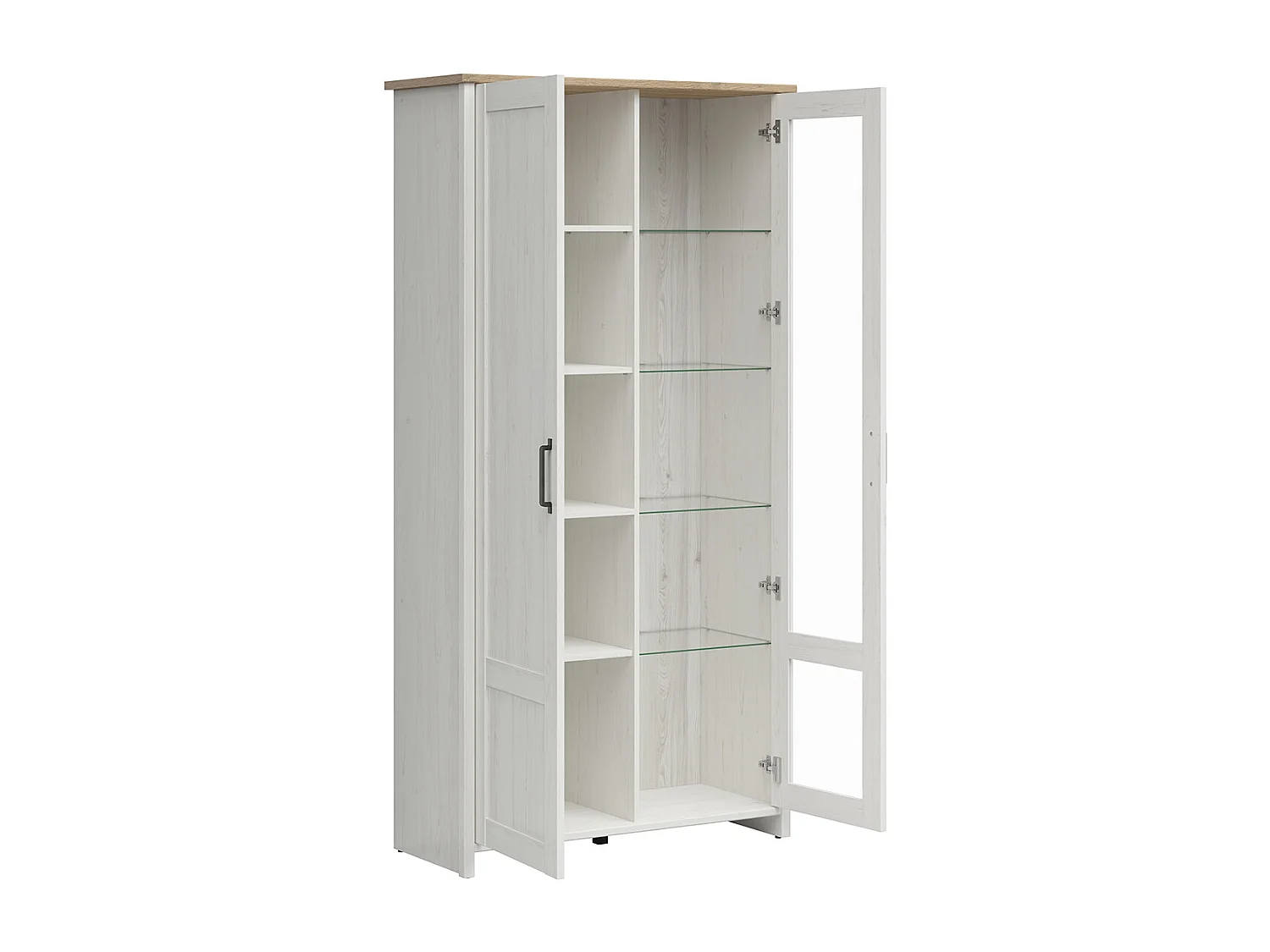 Vaisselier 2 portes Aksel Blanc et Bois