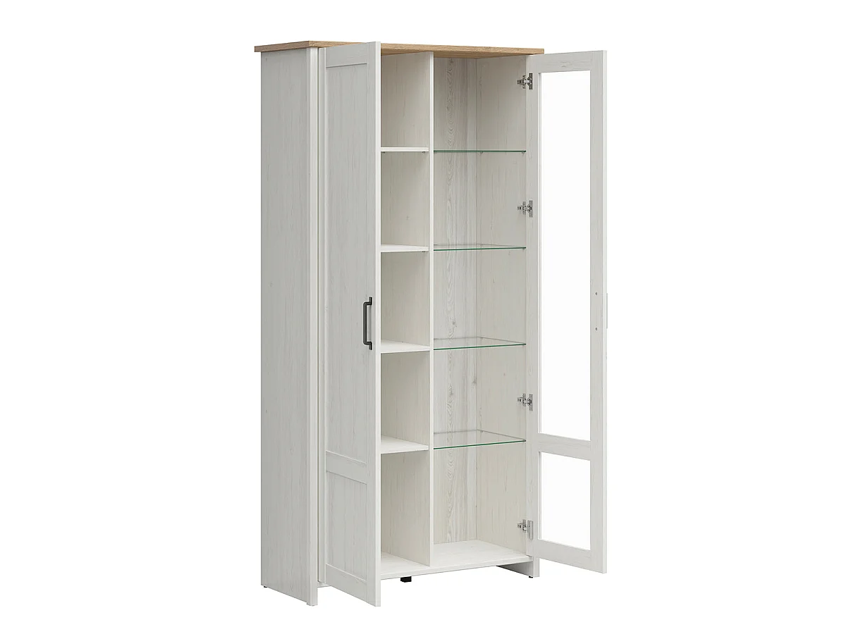 Credenza 2 ante Aksel bianco e marrone 201cm