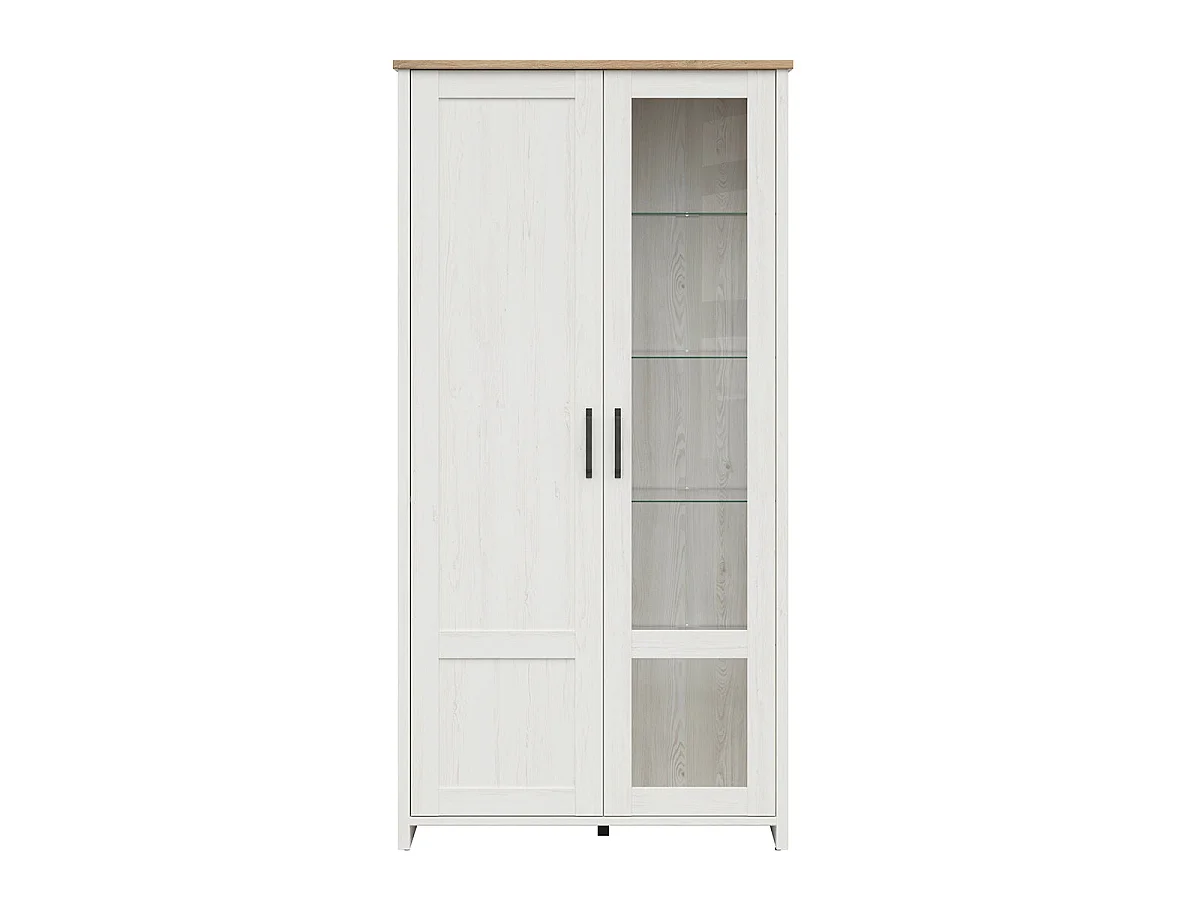 Credenza 2 ante Aksel bianco e marrone 201cm