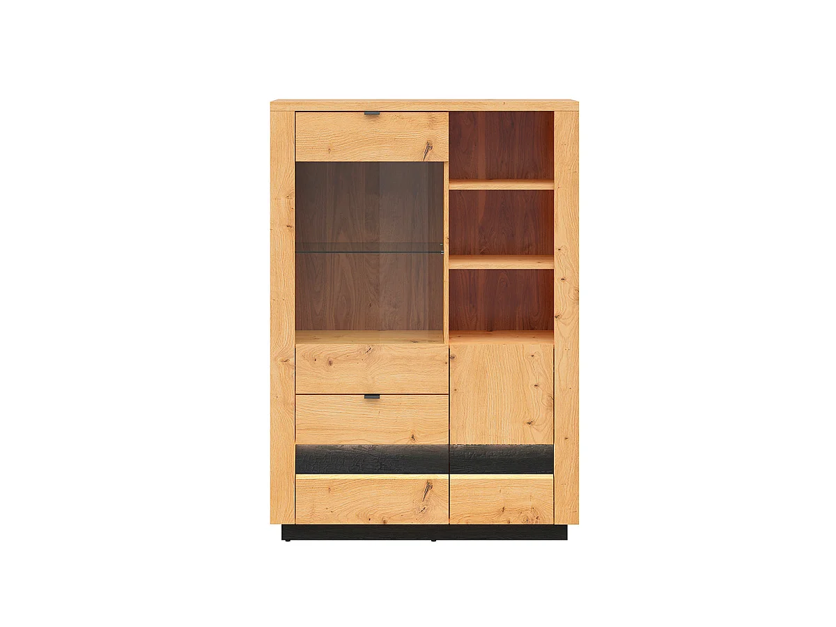 Credenza 2 ante 2 cassetti Glenn marrone e nero 143cm