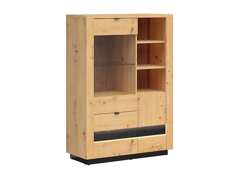 Credenza 2 ante 2 cassetti Glenn marrone e nero 143cm