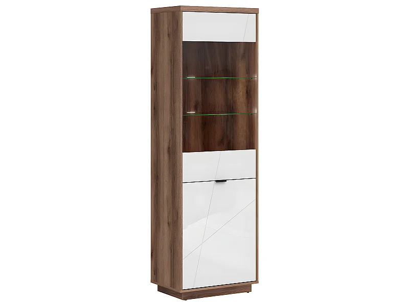 Vitrine 2 portes Sven Blanc et Bois