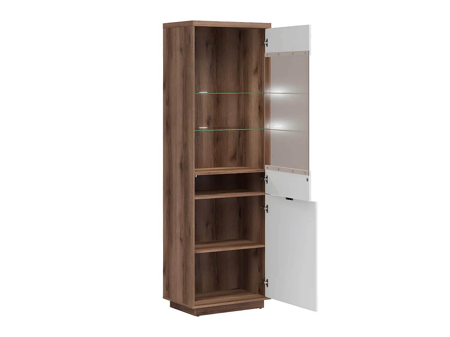 Vitrina de 2 portas Sven Branco e Madeira