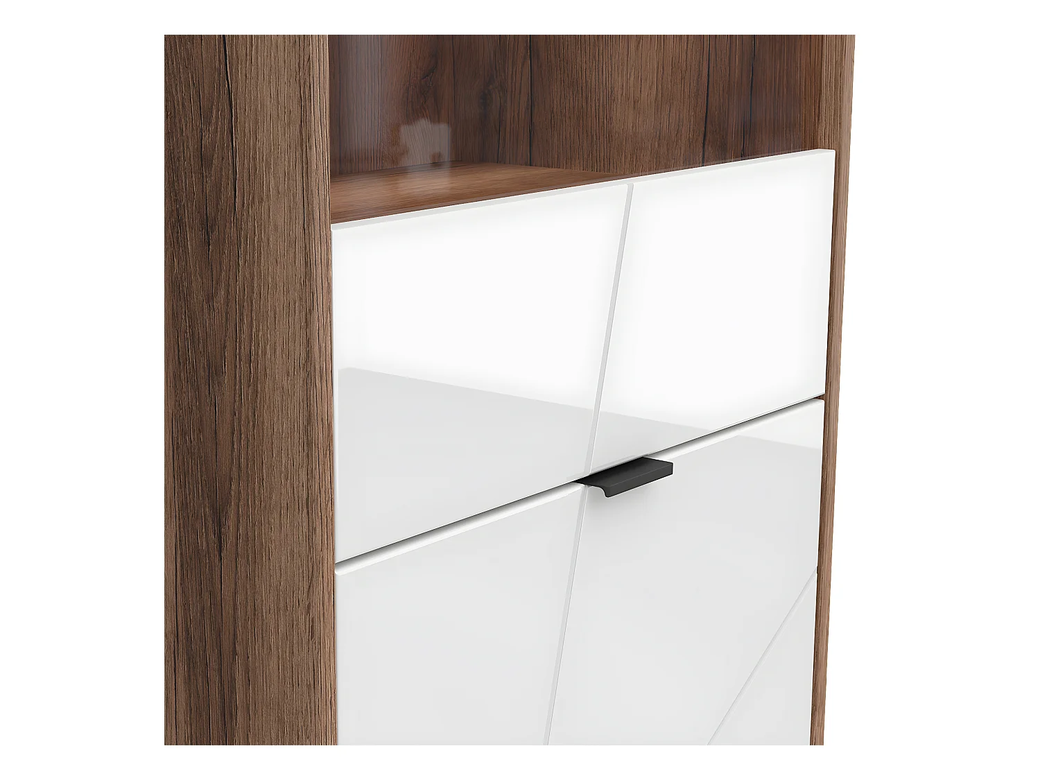 Vitrina de 2 portas Sven Branco e Madeira