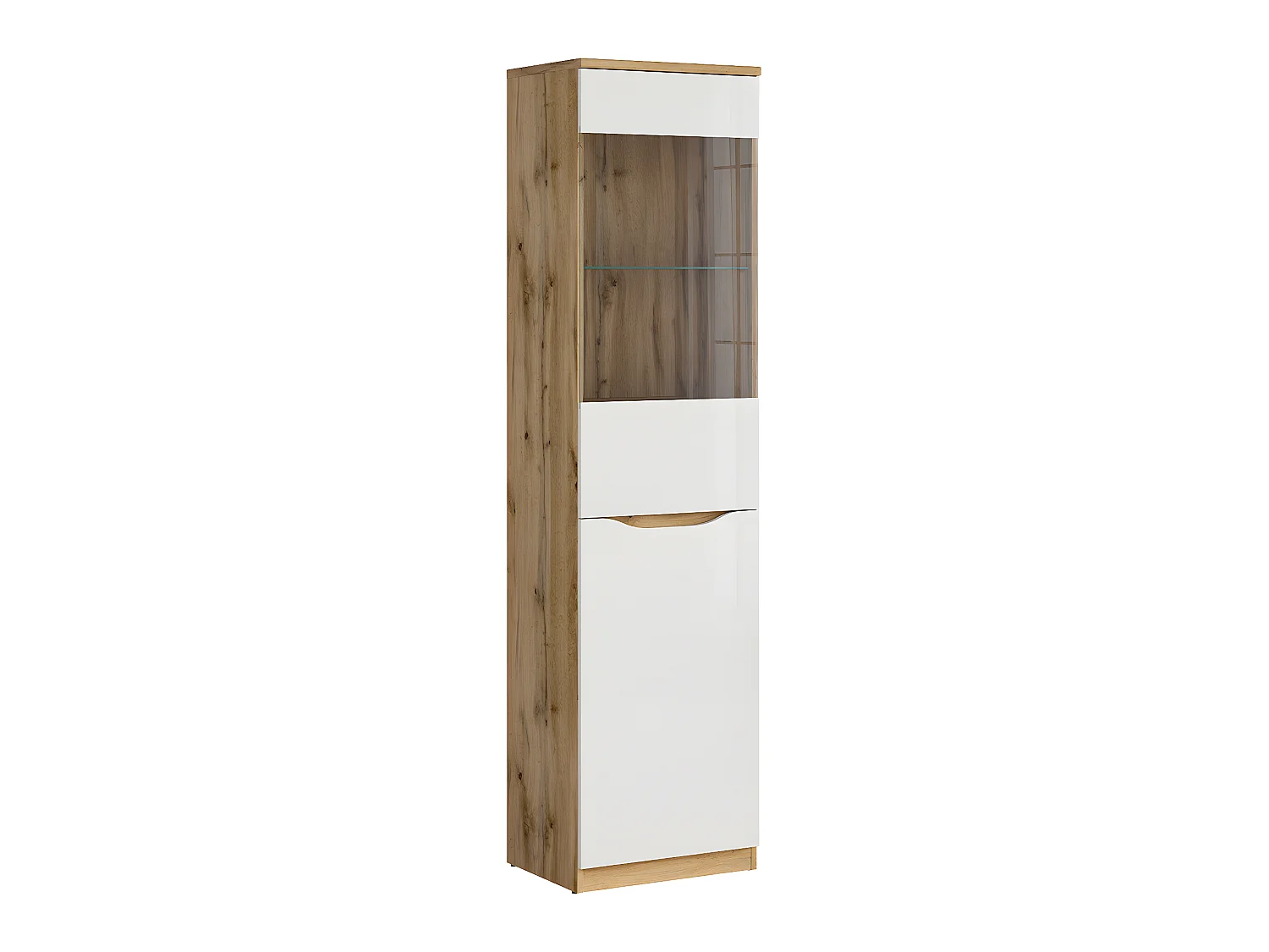 1-deurs vitrinekast June Wit en Hout