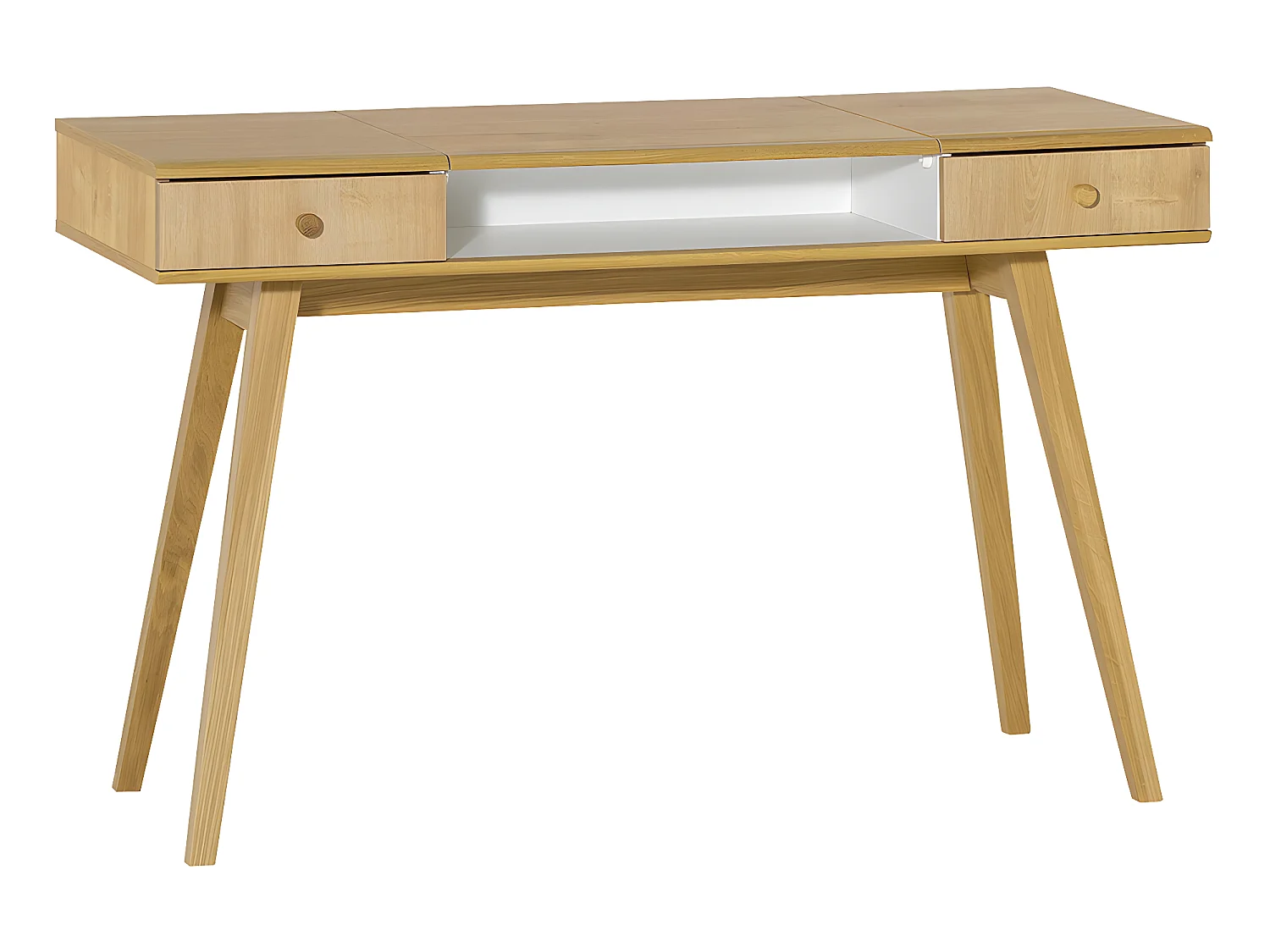 Coiffeuse bureau avec miroir Nature Bois