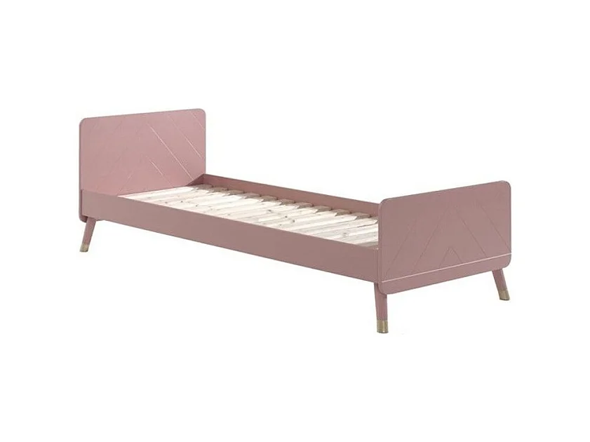 Lit Enfant en Bois Massif "Billy" 90x200cm Rose