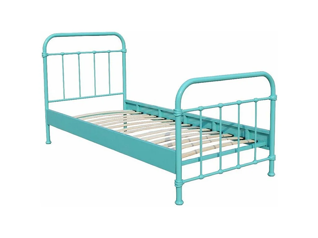 Lit Enfant Métal "New York" 90x200cm Turquoise