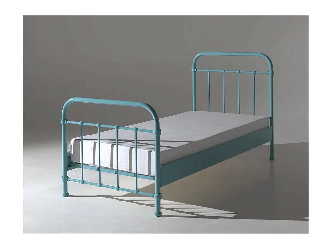 Lit Enfant Métal "New York" 90x200cm Turquoise