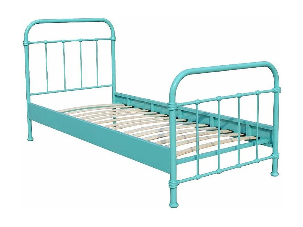Lit Enfant Métal "New York" 90x200cm Turquoise