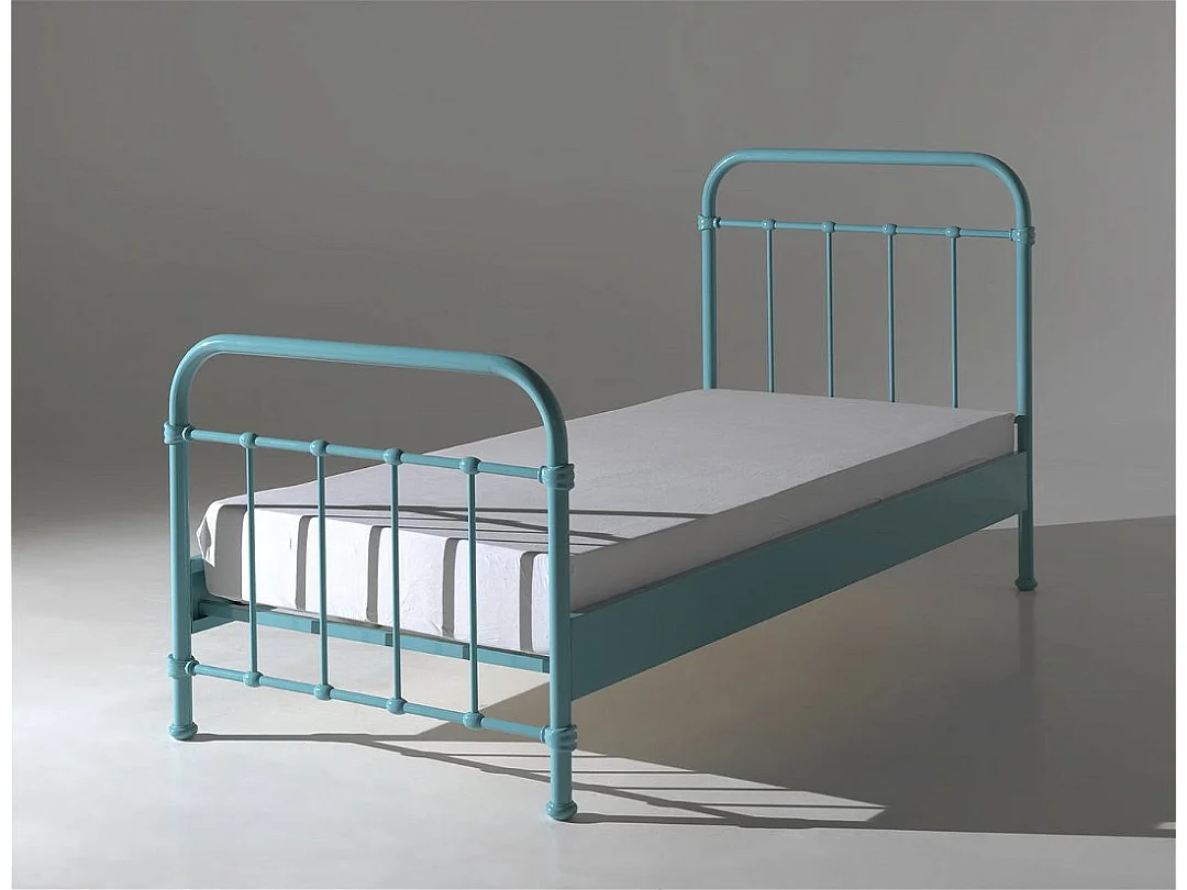 Lit Enfant Métal "New York" 90x200cm Turquoise