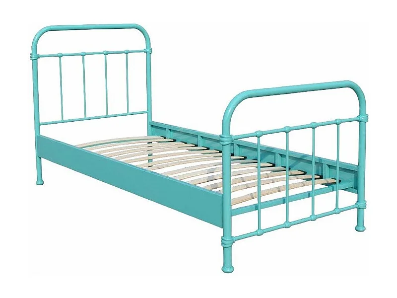 Lit Enfant Métal "New York" 90x200cm Turquoise