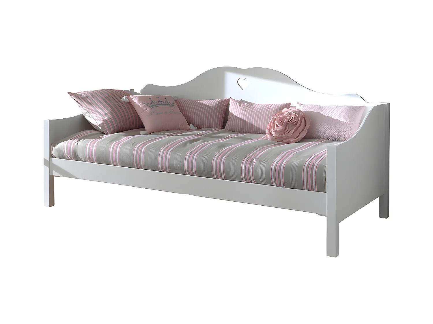 Pack - Lit Banquette Enfant & Sommier "Amori" 90x200cm Blanc