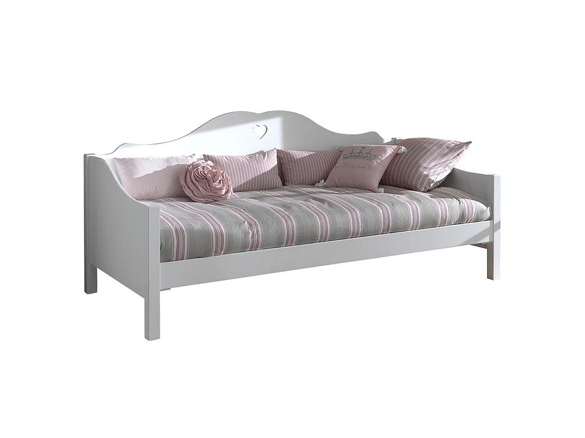 Pack - Lit Banquette Enfant & Sommier "Amori" 90x200cm Blanc