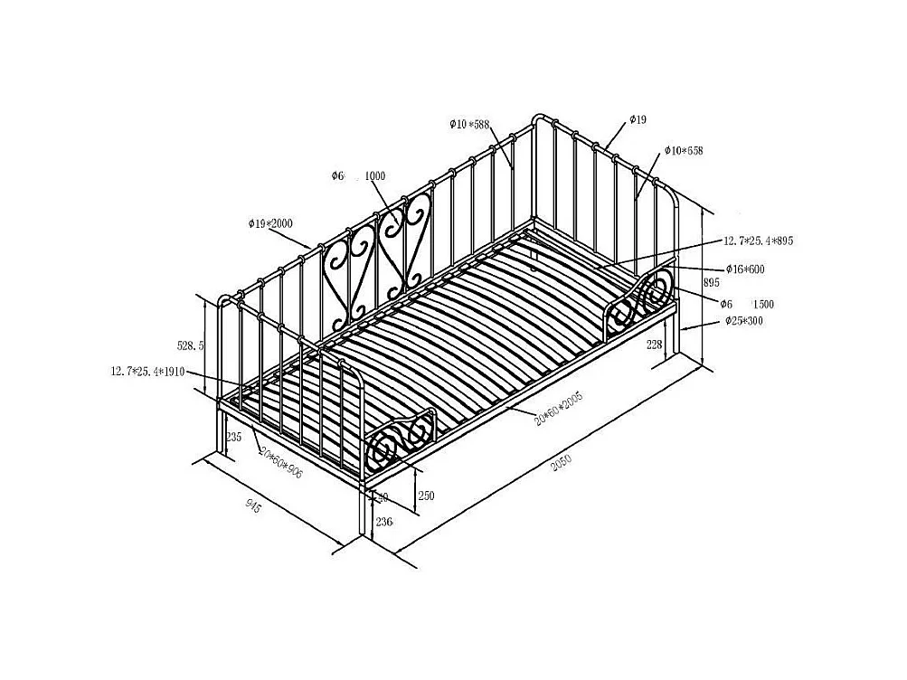 Lit Enfant Banquette "Alice" 90x200cm Blanc