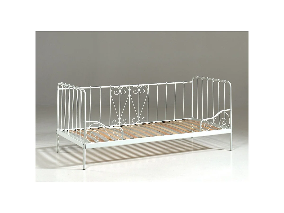 Alice wit metalen bedbank 90x200 cm