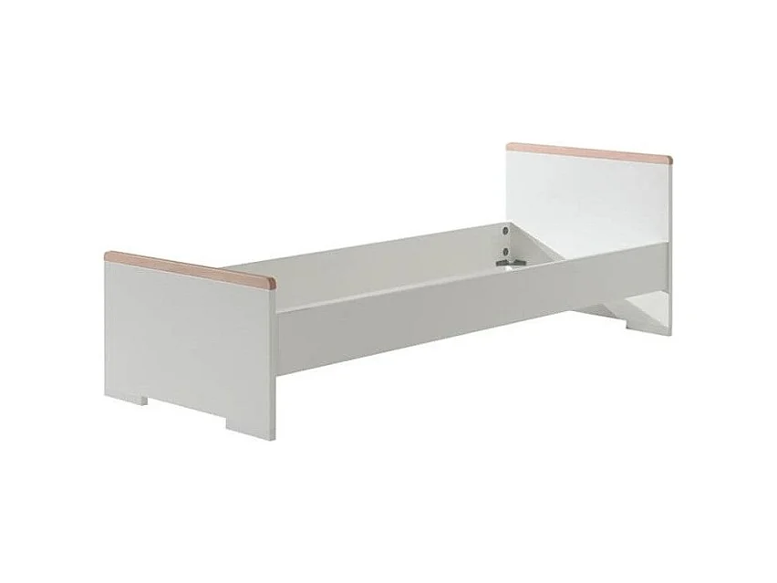 Cama de madera de haya blanca mate London 90x200cm