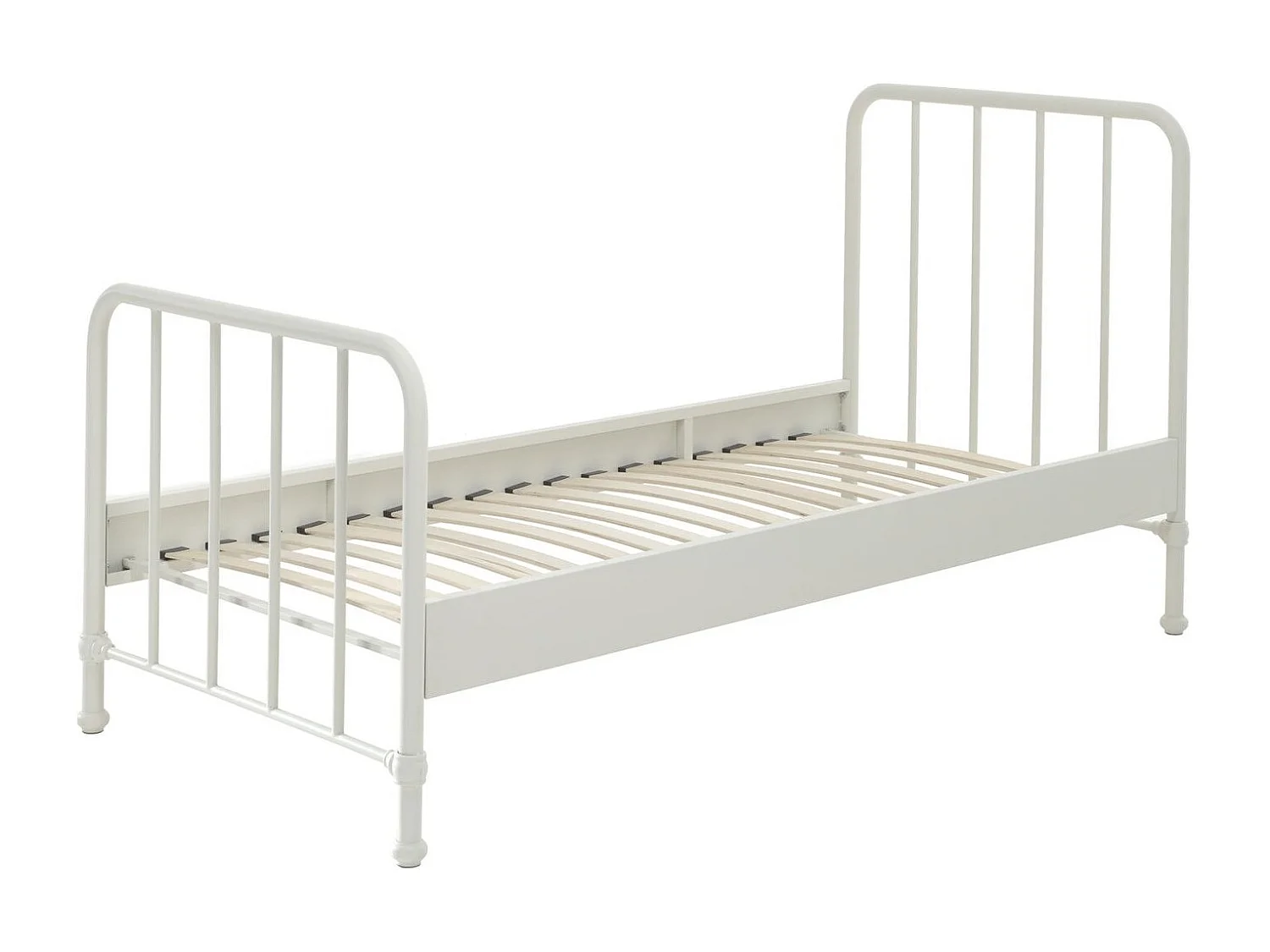 Bronx mat wit metalen eenpersoonsbed 90x200 cm