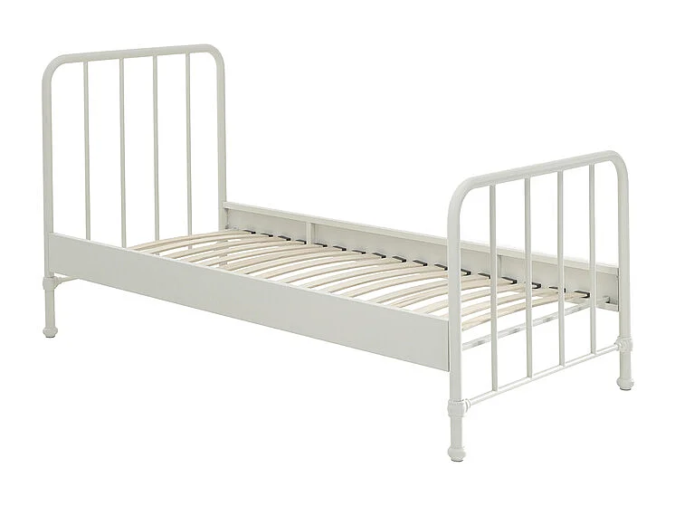Bronx mat wit metalen eenpersoonsbed 90x200 cm