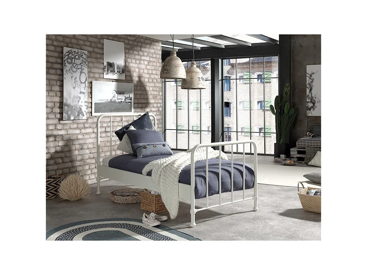 Lit Enfant "Bronxx" 90x200cm Blanc