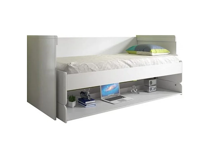 Lit Bureau Enfant "Denver" 90x200cm Blanc