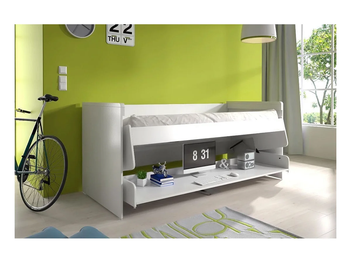 Lit Bureau Enfant "Denver" 90x200cm Blanc