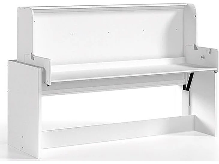 Ombouwbed 90x200 cm tot wit gelakt houten bureau Denver