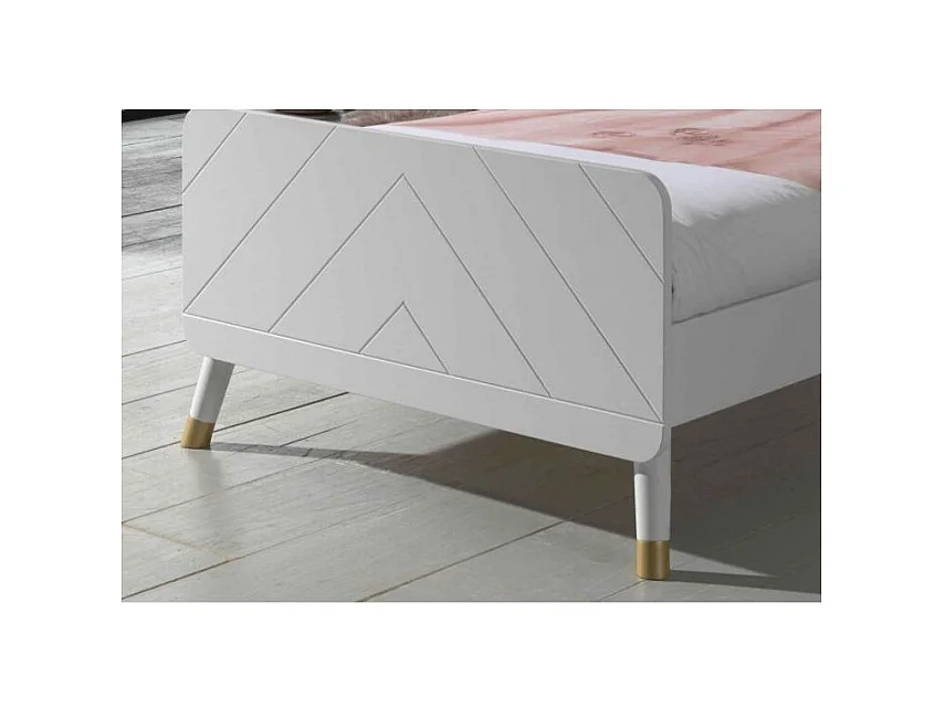 Lit Enfant en Bois Massif "Billy" 90x200cm Blanc