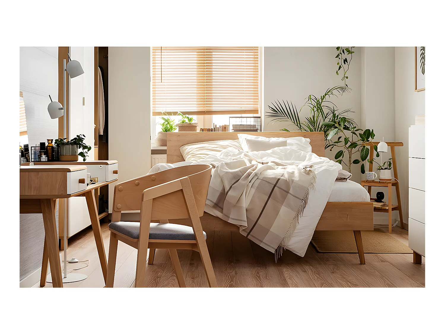 Lit 160x200cm Nature Bois