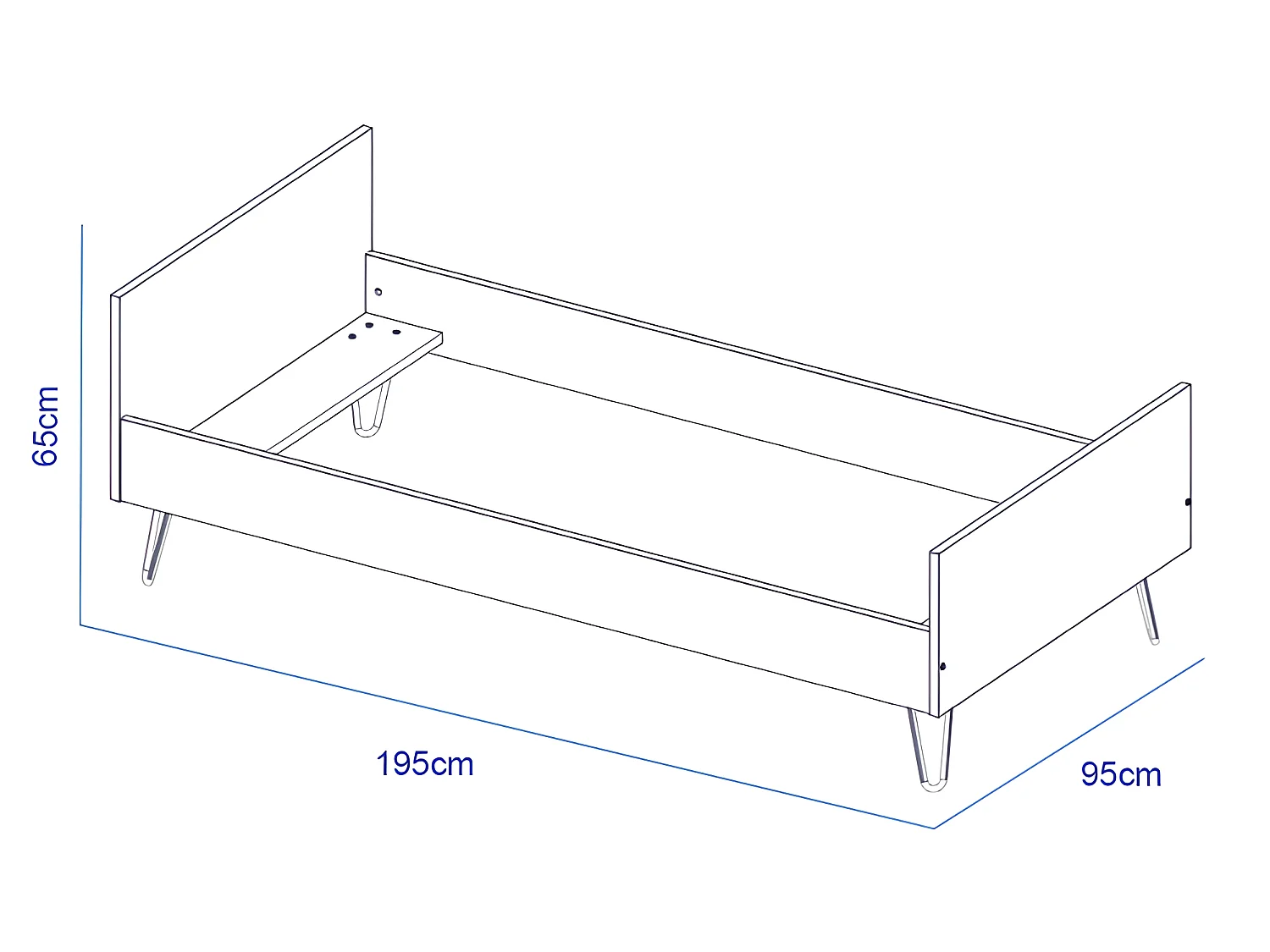 Lit 90x190 Happy Blanc et bois