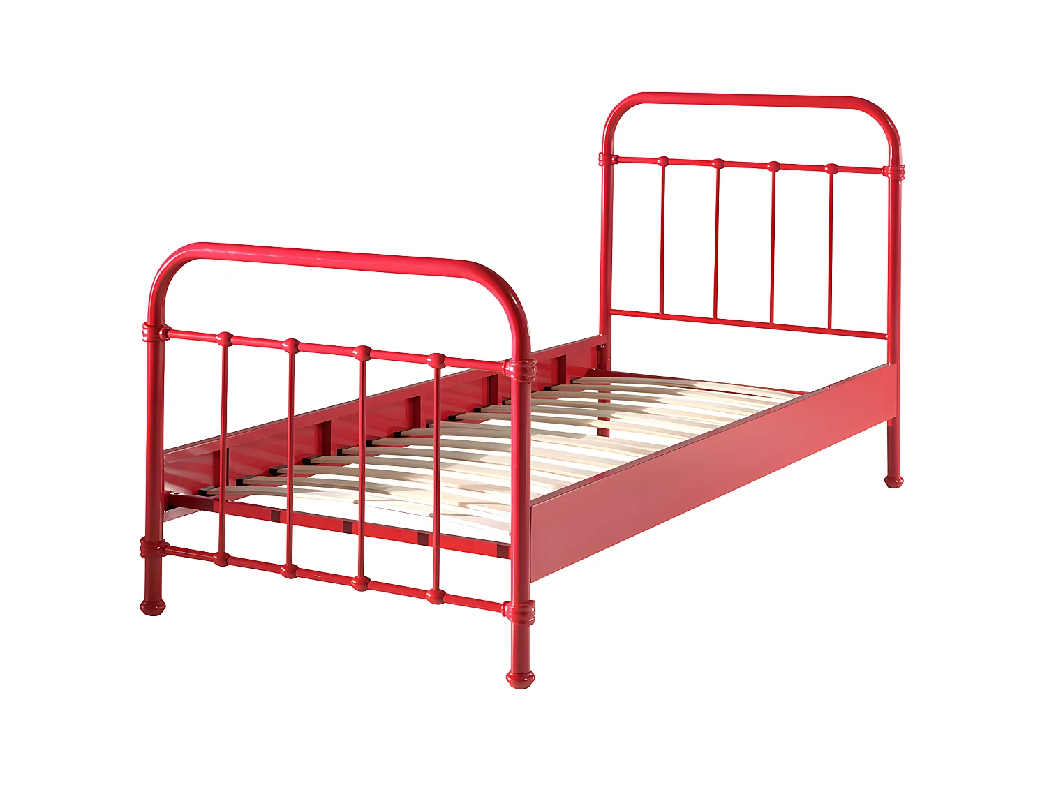 Lit Enfant Métal "New York" 90x200cm Rouge