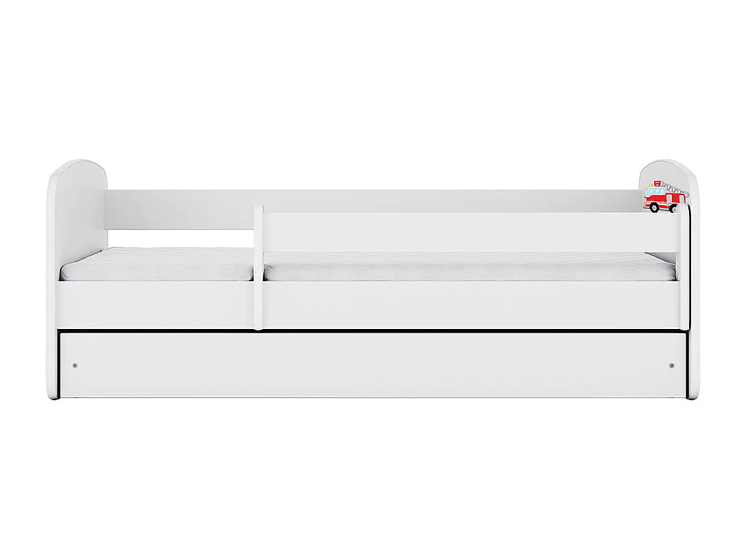 Kinderbett Löschzug  mit Schublade Weiß 180/80 | Jugendbett