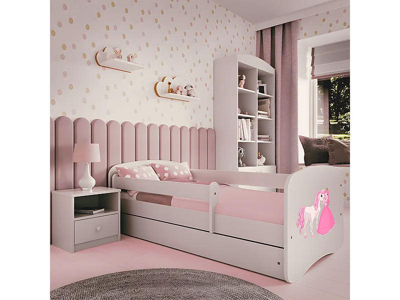 Cama 180 X 80 Cm Kocot Kids Com Gaveta Babydreams Princess And Horse White