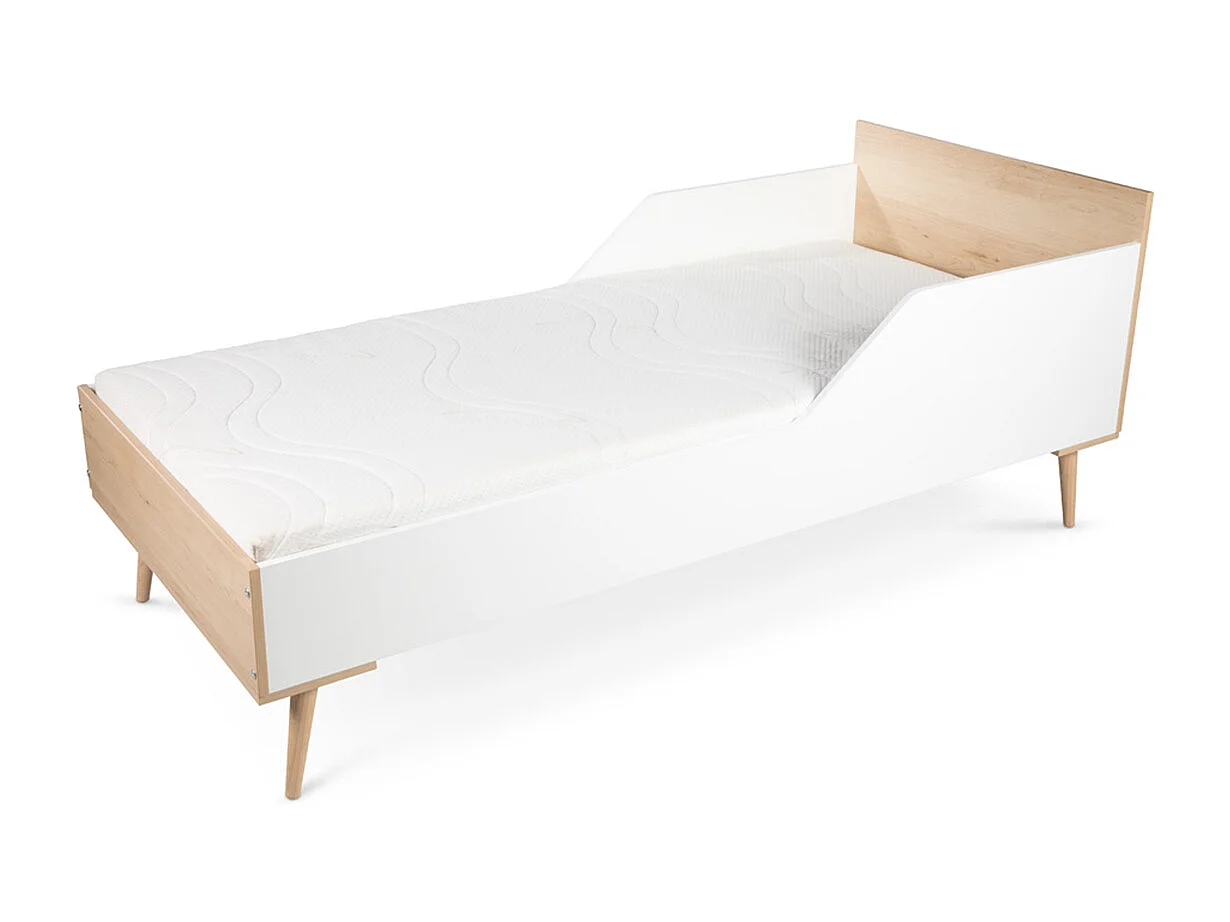 Lit 80x180 sommier inclus LittleSky by Klups Sofie Hêtre et Blanc