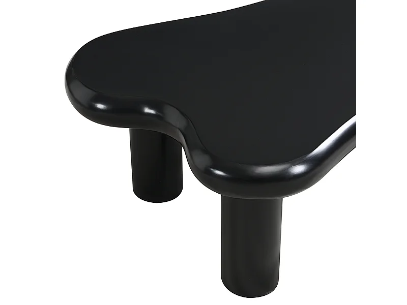 Table Basse en MDF Noir Effet Nuage avec  LED 16 Couleurs et tiroirs - avec Espace de Rangement