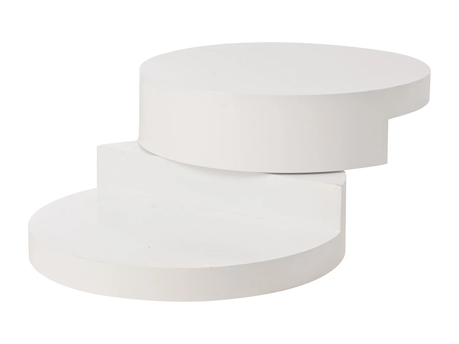 Mesa de centro - 70x70x35,5 cm - Tablero giratorio 360° - con tira LED de 16 colores - Blanca