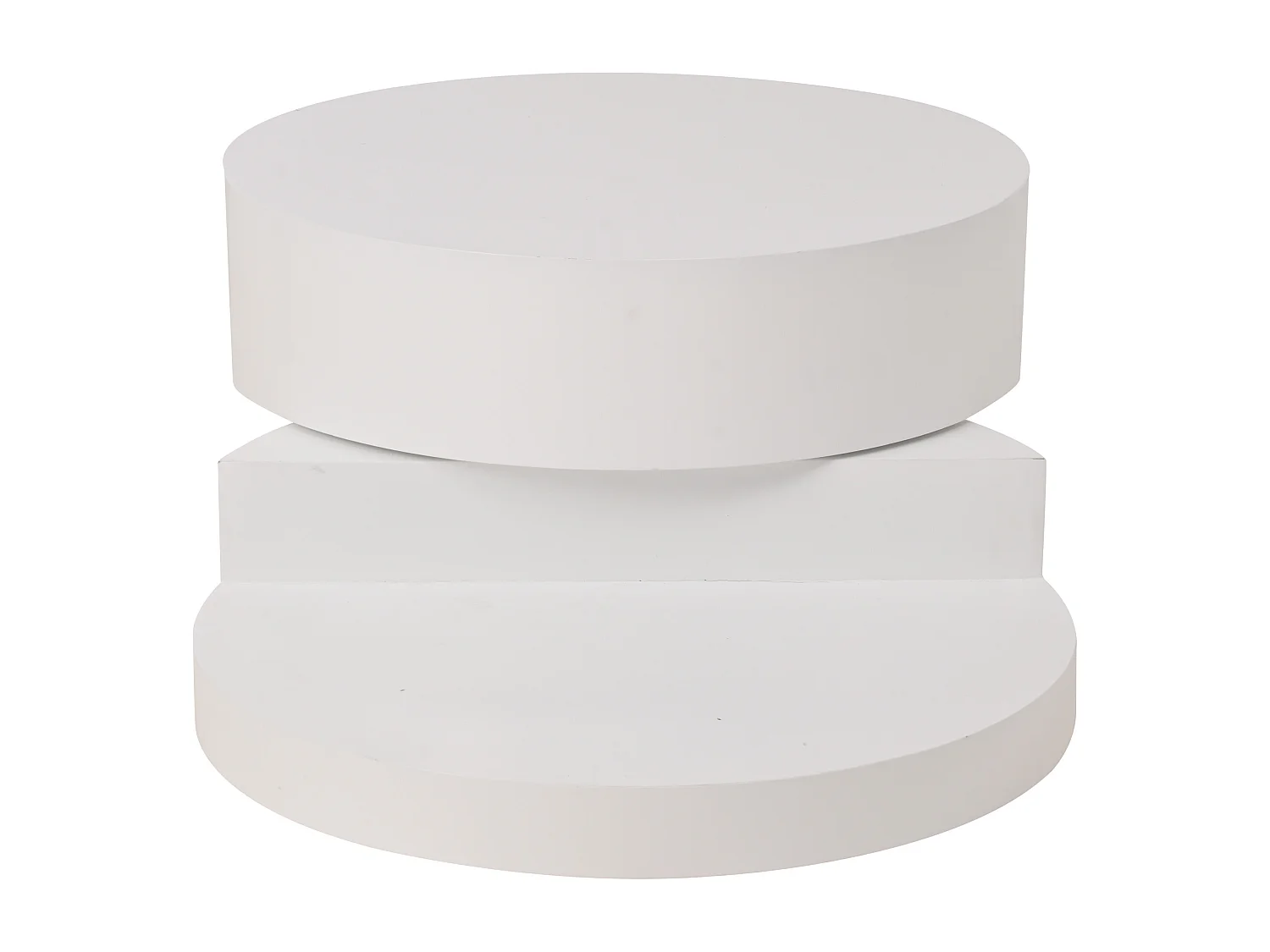 Mesa de centro - 70x70x35,5 cm - Tablero giratorio 360° - con tira LED de 16 colores - Blanca