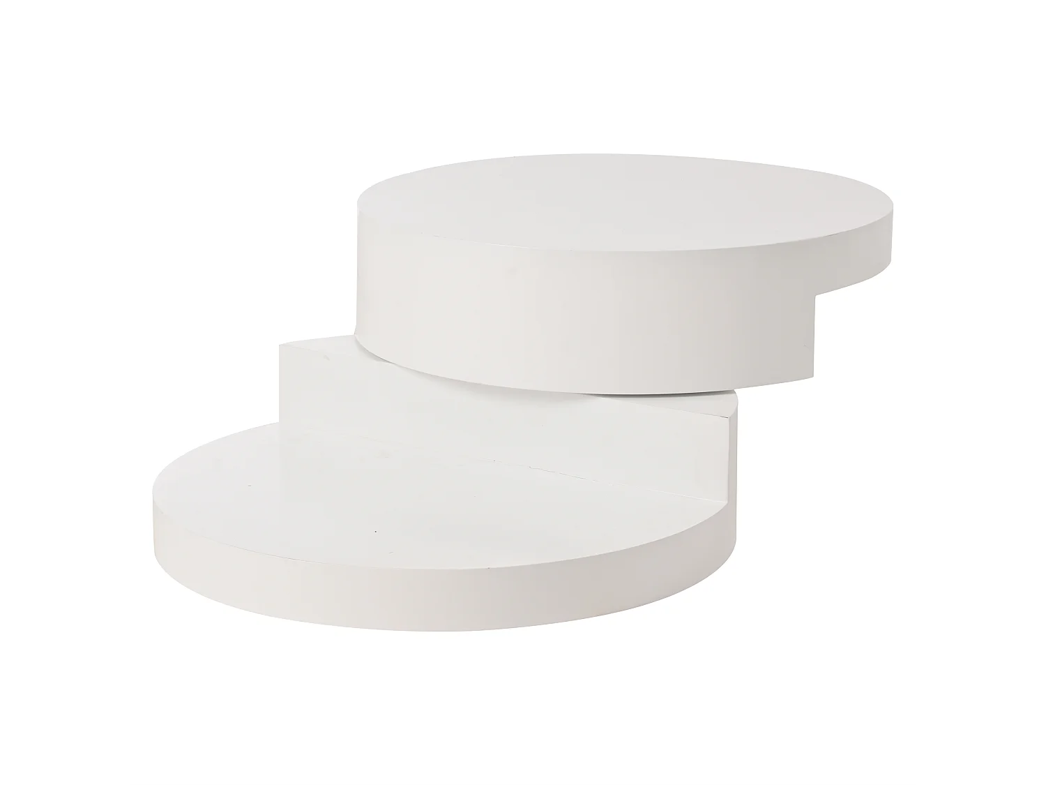 Mesa de centro - 70x70x35,5cm - Tampo giratório 360° - com faixa de LED de 16 cores - Branca