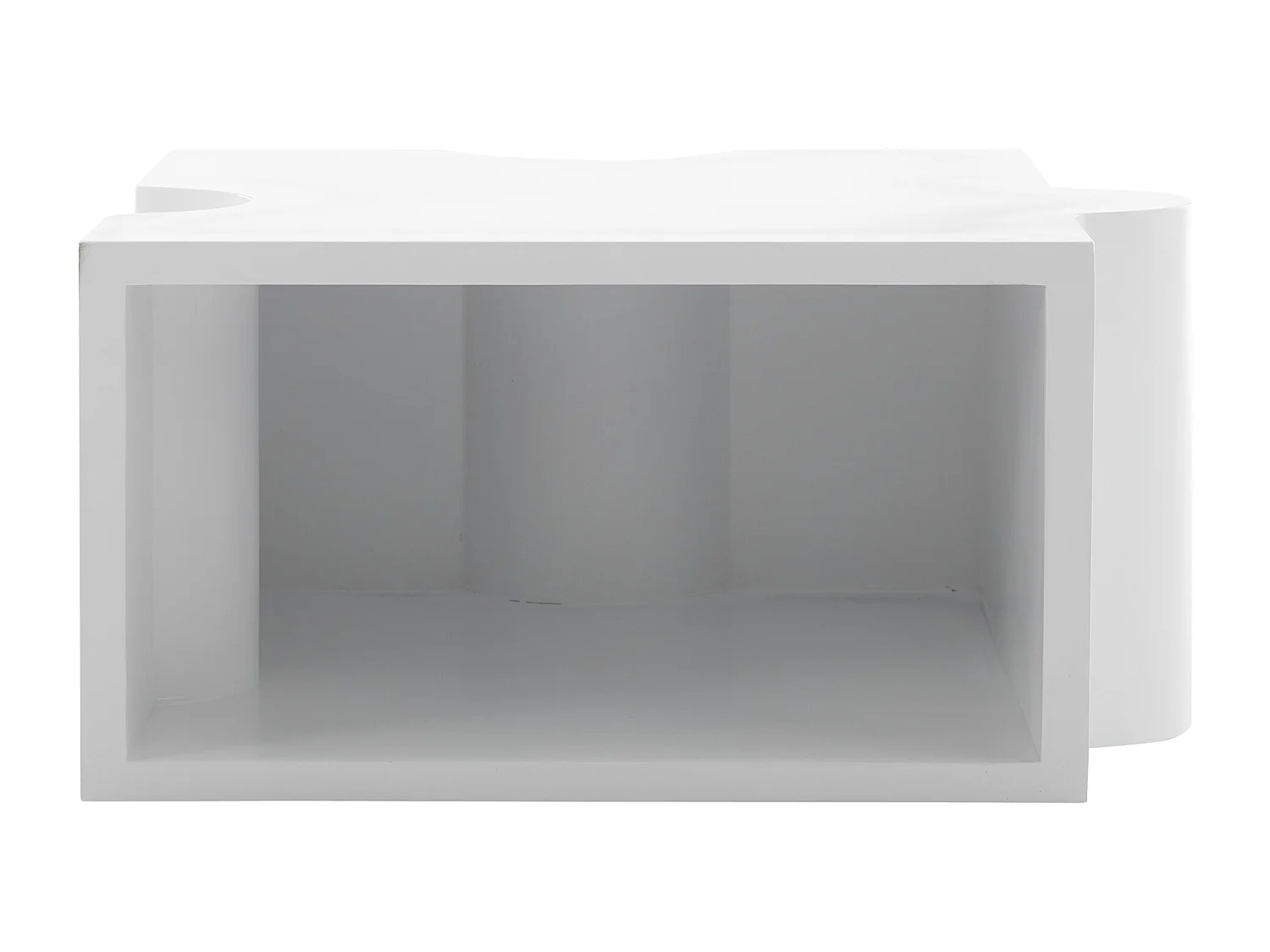Mesa de centro con almacenaje, capacidad de 30 kg, MDF, 65 x 65 x 32 cm - Blanca