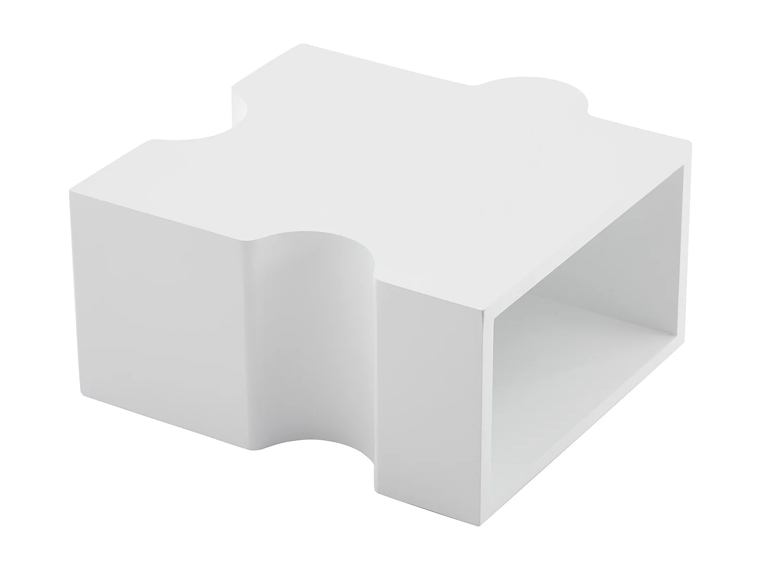 Table Basse avec Rangement, Capacité 30 kg, MDF, 65 x 65 x 32 cm - Blanc