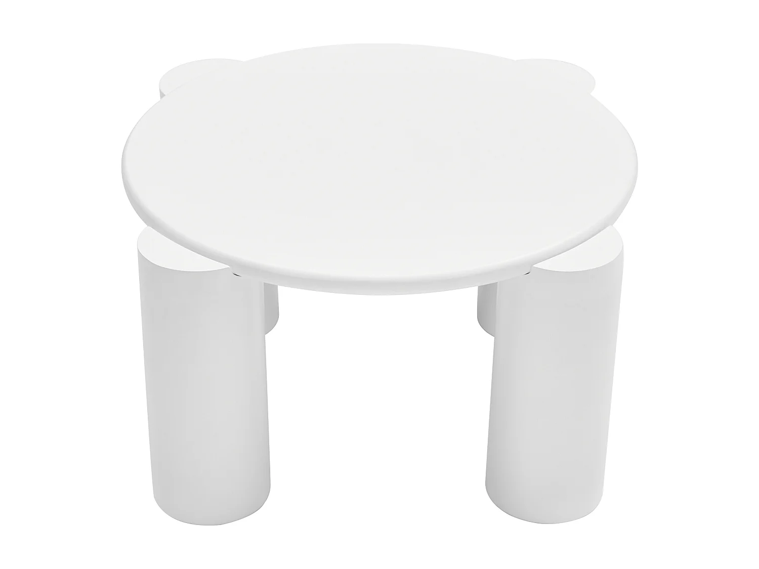 Mesa de centro blanca nube, con 4 patas estables, mesa pequeña, bordes redondeados, ideal para la sala de estar