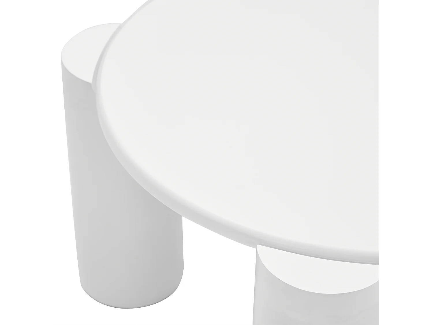 Table Basse Blanc Cloud, avec 4 Pieds Stables, Petite Table, Bords Ronds, Convient Bien À Salon