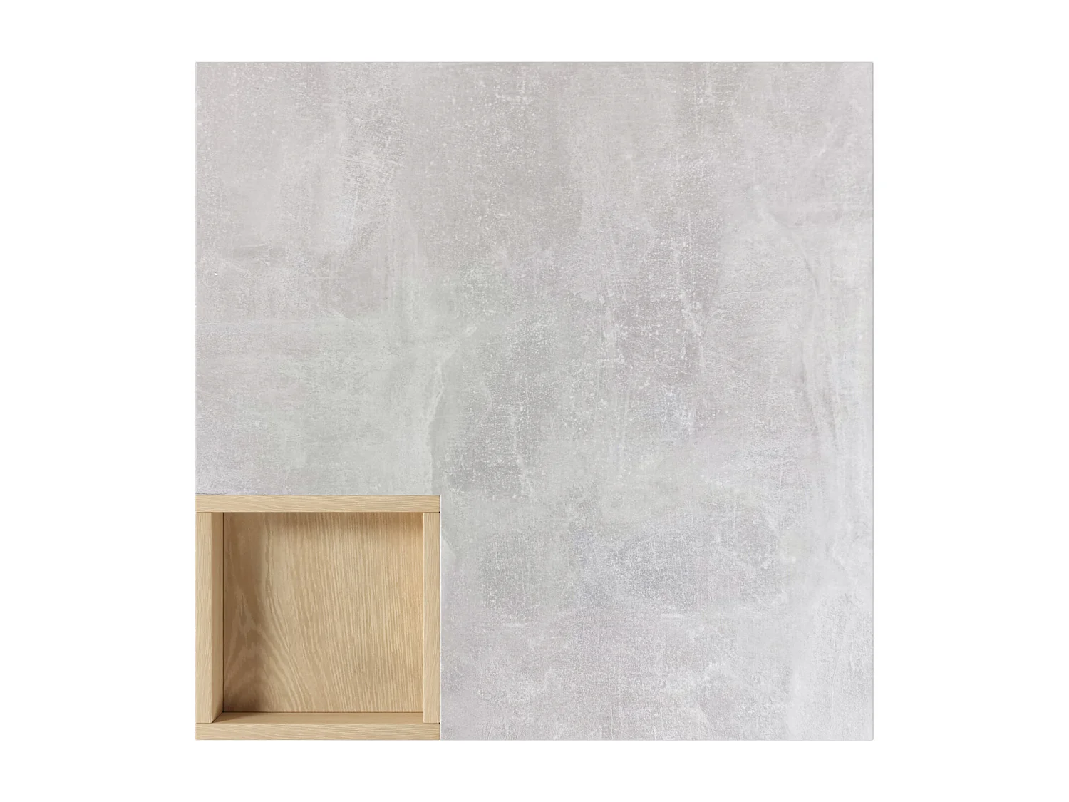 Tavolino da caffè quadrato moderno con contenitore rimovibile, tavolino laterale in legno e grigio